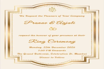 Use Ring Ceremony Invitation Card Template